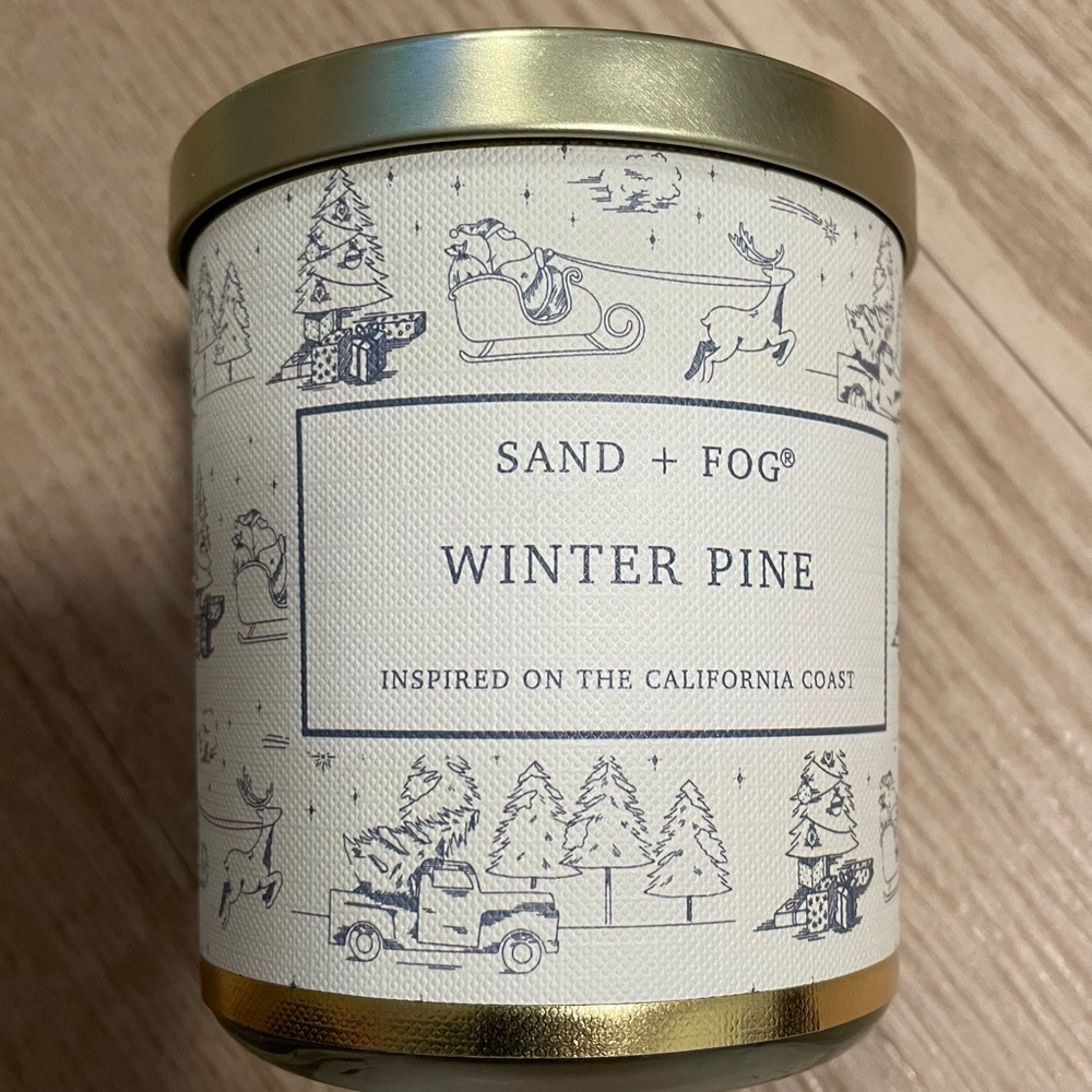 Sand + Fog Winter Pine Candle with Gold Lid